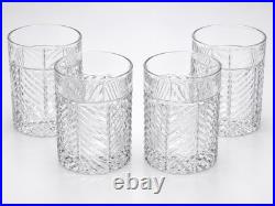 Stunning Set of 4 Vintage Ralph Lauren Crystal HERRINGBONE 4 1/8 Old-Fashioned