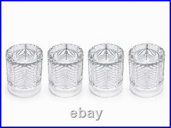 Stunning Set of 4 Vintage Ralph Lauren Crystal HERRINGBONE 4 1/8 Old-Fashioned