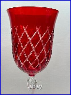 Stunning Set of 4 Vintage Red Crystal Wine / GA Cristal gioielli da tavola