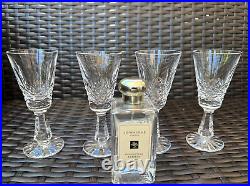 Stunning Set of 4 WATERFORD CRYSTAL Kenmare (Cut) White Wine Glasses MINT