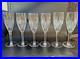 Stunning Set of 6 WATERFORD CRYSTAL Carina Fluted Champagne Glasses 8 1/2, MINT