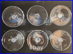 Stunning Set of 6 WATERFORD CRYSTAL Carina Fluted Champagne Glasses 8 1/2, MINT