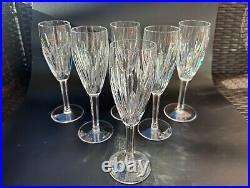 Stunning Set of 6 WATERFORD CRYSTAL Carina Fluted Champagne Glasses, MINT