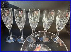 Stunning Set of 6 WATERFORD CRYSTAL Carina Fluted Champagne Glasses, MINT