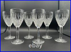 Stunning Set of 6 WATERFORD CRYSTAL Castlemaine(Cut) Claret Wine Glasses Mint