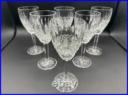 Stunning Set of 6 WATERFORD CRYSTAL Castlemaine(Cut) Claret Wine Glasses Mint