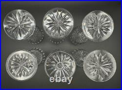 Stunning Set of 6 WATERFORD CRYSTAL Castlemaine(Cut) Claret Wine Glasses Mint