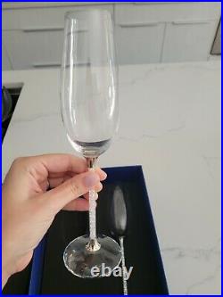 Swarovski Crystal Champagne Flutes Glasses Set of 2 with Original Box