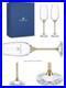 Swarovski Crystal-Filled Champagne Glasses Set of 2 Etched Logo