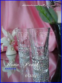 Swarovski Crystal Personalized Wedding Toast Bling Shot Mojito Vodka Glass Party