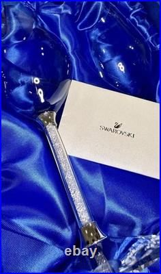 Swarovski Crystal Wine Glasses Set of 2 Elegant Stem Crystal Base Original Box