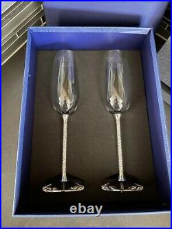 Swarovski Crystalline Set of 2 Toasting Champagne Flutes