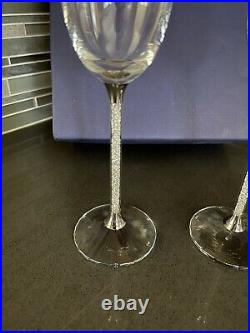 Swarovski Crystalline Set of 2 Toasting Champagne Flutes