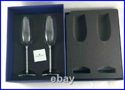 Swarovski Crystalline Set of 2 Toasting Champagne Flutes New in Box 0255678 COA