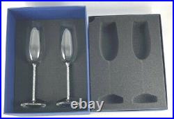 Swarovski Crystalline Set of 2 Toasting Champagne Flutes Unused in Box 0255678