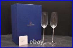 Swarovski Crystalline Toasting Flutes Set Champagne Crystal Glasses W BOX