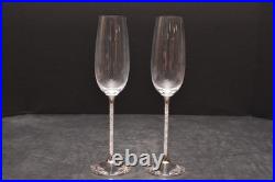 Swarovski Crystalline Toasting Flutes Set Champagne Crystal Glasses W BOX