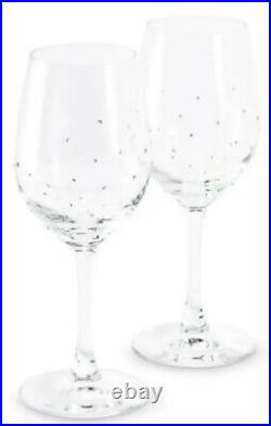 Swarovski Set Of 2 Wine Crystal Glasses 8 1/4 Tall NIB 100% Authentic #5468811