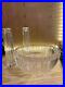 TIFFANY CRYSTAL GLASSWARE SET Two 8 ribbed candle sticks AND 11 Atlas bowl