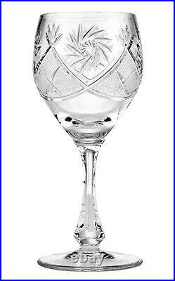 TM6874, Set of 6 Neman Glassworks, 10-Oz Hand Made Russian Crystal Wine Glasses