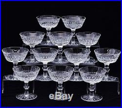 Top Quality Set 12 Tramore Pattern Waterford Irish Cut Crystal Champagne Glasses