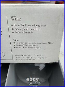 The Home Collections Wine Lead Free Crystal Set 6 Glasses 11 Oz. NIB