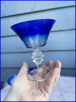 Theresienthal Stuart Blue Crystal Stemware Bar Blue To Clear Ombre Wine Dessert