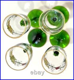 Theresienthal cordial wine glasses (4) Art Nouveau, Hand Blown Grape Leaf