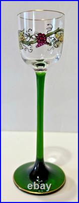 Theresienthal cordial wine glasses (4) Art Nouveau, Hand Blown Grape Leaf
