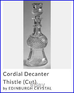 Thistle Crystal Decanter set with five cordial glasses by Edinburgh Crystal