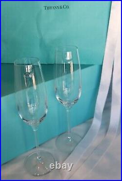Tiffany & Co 2 Champagne brute flutes christal 9,5 made in Italy box shopper