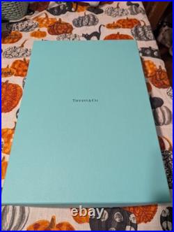 Tiffany & Co Blue 10-inch Diamond Point Champagne Flute Set of 2