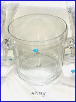 Tiffany & Co Crystal Glass Champagne Flute Set of 6 & Ice Bucket Hard To Find