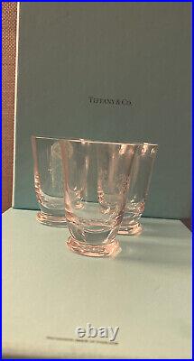 Tiffany & Co. Crystal Glass Riedel Whiskey Tumbler Cups Set of 4