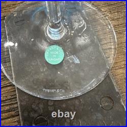 Tiffany & Co Crystal Plaid Martini Glasses (Set of 4) Made In Hungary 7 Tall