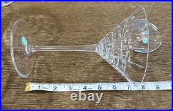 Tiffany & Co Crystal Plaid Martini Glasses (Set of 4) Made In Hungary 7 Tall