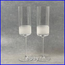 Tiffany & Co Diamond Point Champagne Flutes Set of 2, Rare & Retired
