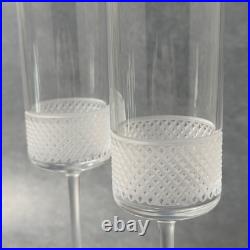 Tiffany & Co Diamond Point Champagne Flutes Set of 2, Rare & Retired