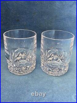 Tiffany & Co. Rock Cut Double Old Fashioned Glasses Set of 2 Signed