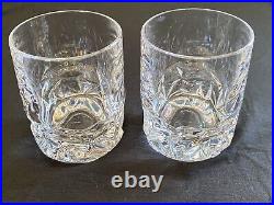 Tiffany & Co. Rock Cut Double Old Fashioned Glasses Set of 2 Signed