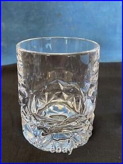 Tiffany & Co. Rock Cut Double Old Fashioned Glasses Set of 2 Signed