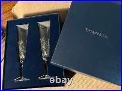 Tiffany & Co. Sybil Champagne Glasses Set NIB new in Box Glass Cut Crystal