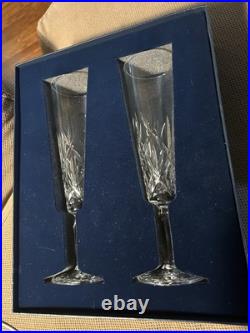 Tiffany & Co. Sybil Champagne Glasses Set NIB new in Box Glass Cut Crystal