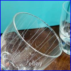 Tiffany Crystal Engraved Glass Set (Pair) Height 12 cm, Width 8.5 cm
