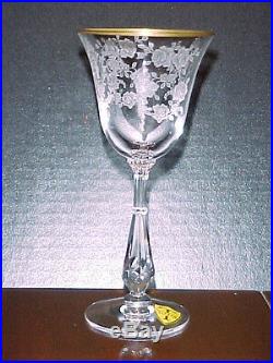 Tiffin #17399 Cherokee Rose Talisman Crystal with Gold Trim 6 Piece Wine Set