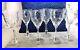 Tiffin Franciscan 1950’s Delys Cut Crystal Wine Glasses Goblets Optic Set of 6