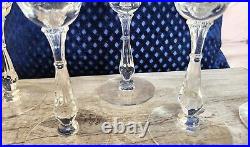 Tiffin Franciscan 1950's Delys Cut Crystal Wine Glasses Goblets Optic Set of 6