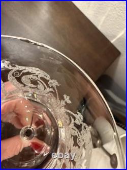 Tiffin Franciscan Crystal Etched Water Gobblet 8in Tall Set Of 6