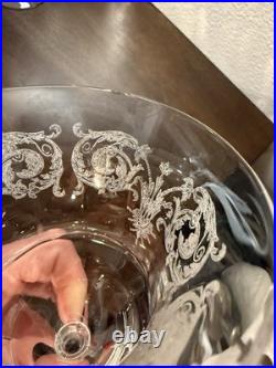 Tiffin Franciscan Crystal Etched Water Gobblet 8in Tall Set Of 6