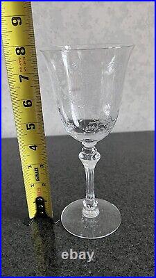 Tiffin Franciscan RAMBLING ROSE Etched Water Glasses 7 7/8 Set of 3
